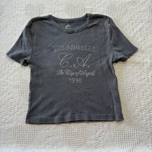 Social Culture Bedazzled Los Angeles Cropped Tee (M)